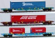 32040 LS Models Set of 3 container flat cars type Sgs with containers Spedirail and Magetra